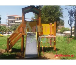 Σύνθετο όργανο παιδικής χαράς με αναρρίχηση και τσουλήθρα